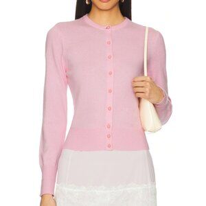 NEW GUIZIO Emelie Cropped Cardigan in Ballet Slipper Light Pink Long Sleeve Tee